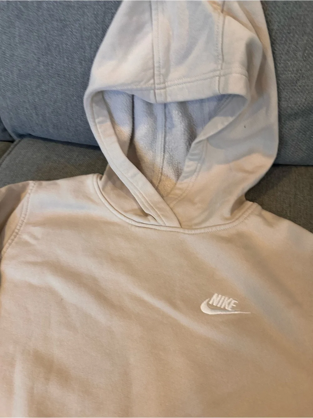 Nike Kids Club Fleece Hoodies- 2 - white and beige YXL